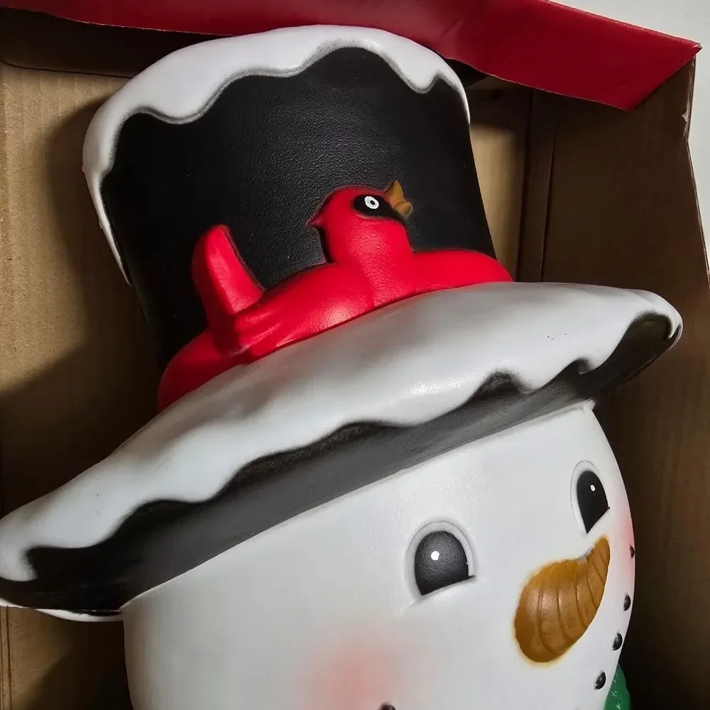 NIB Christmas Snowman Head with Too Hat Tree Topper 13